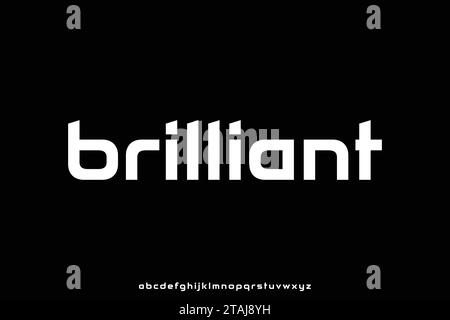 Modern clean sans serif unique style alphabet display font vector Stock Vector