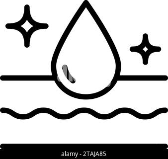 Excellent water absorption sheet line icon. Used for advertising Baby and adult diapers, lining pads, pet absorbent pads, sanitary napkins. Water resi Stock Vector