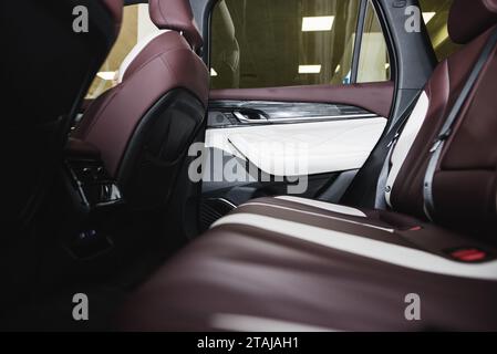 back seats in an expensive car. High quality photo Stock Photo