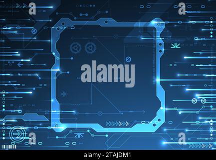Abstract data gradient color background. Hand drawn digital technology concept. Vector Stock Vector