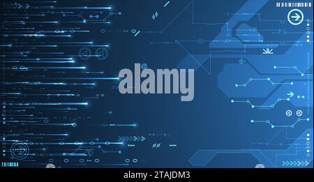Abstract data gradient color background. Hand drawn digital technology concept. Vector Stock Vector