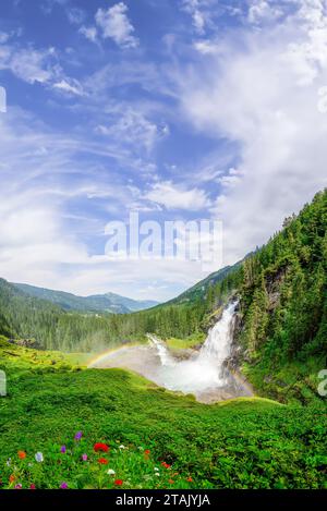 A view of Austria's highest waterfall 'Krimml'. Stock Photo