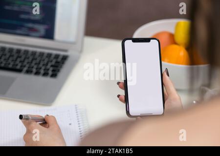 Empty screen smartphone mockup template for banners and other design purposes, empty blank display Stock Photo