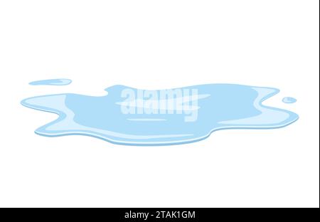Water spill or puddle, liquid vector design element illustration isolated on white background. Stock Vector