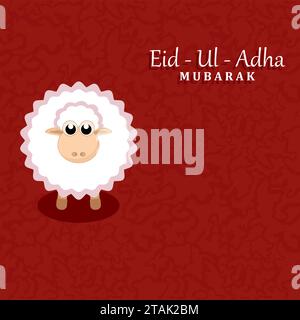 Muslim community festival of sacrifice Eid-Ul-Adha mubarak greeting card with sheep Stock Vector