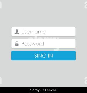 Login user interface. Sign in web element template window. For Website, Mobile, Computer, Application etc. Vector illustration Stock Vector