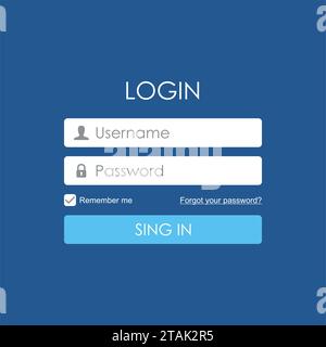 Login user interface. Sign in web element template window. For Website, Mobile, Computer, Application etc. Vector illustration Stock Vector