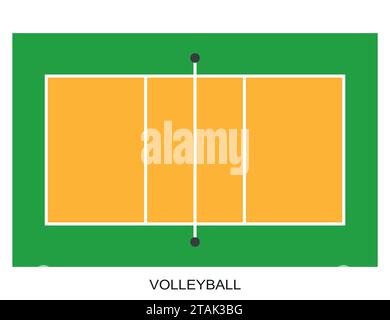 Volleyball court. Field isolated on white background. Stock Vector