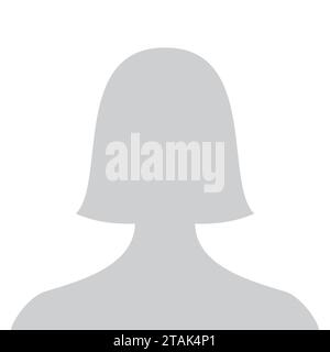 Default female avatar profile picture icon. Grey woman photo placeholder. Vector Illustration Stock Vector