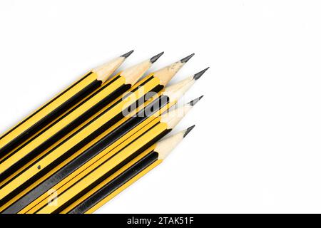 Graphite pencils on white background Stock Photo