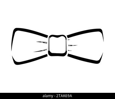 Black bow tie icon isolated on white background. Vector illustration Stock Vector
