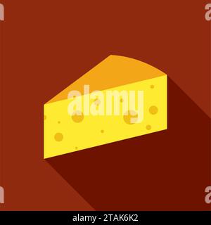 Piece of Cheese icon in flat style. Vector Illustration Stock Vector