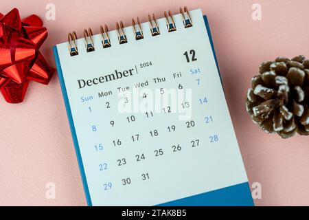 December 2024 desk calendar Flat Lay Stock Photo