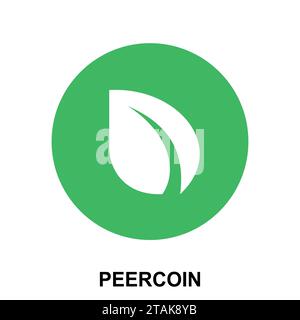 Peercoin crypto currency blockchain flat logo isolated on white background. Vector illustration Stock Vector