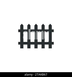 Black fence icon isolated on white background. Stock Vector