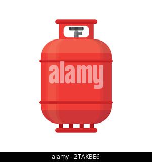 Gas tank icon in flat style. Propane cylinder pressure fuel gas lpd isolated on white background. Stock Vector