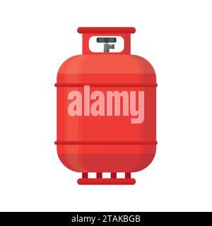 Gas tank icon in flat style. Propane cylinder pressure fuel gas lpd isolated on white background. Stock Vector