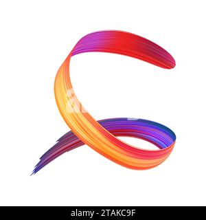 3d Brushstroke gradient texture brush Stock Vector