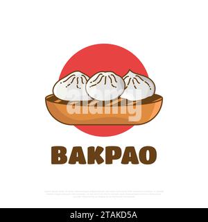 Bakpao or Baozi, Asian Traditional Food. Vector Illustration of Asian Steamed Buns Stock Vector