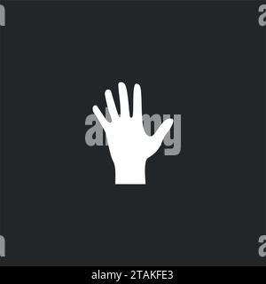 Human hand palm paw icon isolated on dark gray background. Vector Illustration Stock Vector