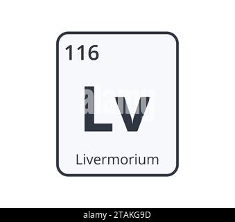 Livermorium Chemical Symbol.  Stock Vector