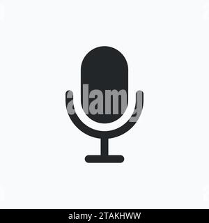 Microphone Icon in flat style isolated on gray background. Vector Illustration Stock Vector