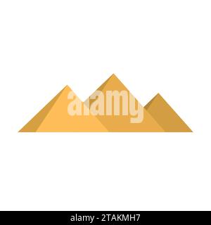 Egypt pyramids Giza isolated on white background. Vector illustration Stock Vector