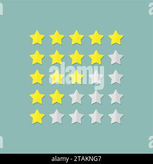 Rating stars in flat style. Design element Vector illustration. Stock Vector