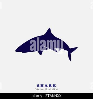 Shark on a gray background. Vector Illustration Stock Vector