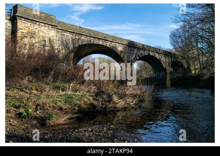 Railway Bridge at Copley Stock Photo