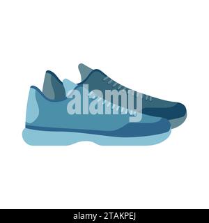 Sneakers, sport shoes isolated on white background. footwear for sport and casual look vector illustration. Stock Vector