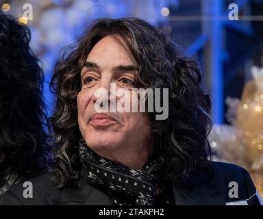 New York, New York, USA. 30th Nov, 2023. Paul Stanley of KISS band attends ceremonial lighting of the Empire State Building in New York on November 30, 2023 in celebration of the band's final show at MSG (Credit Image: © Lev Radin/ZUMA Press Wire) EDITORIAL USAGE ONLY! Not for Commercial USAGE! Stock Photo