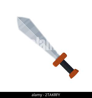 Sword icon in flat style isolated on white background. Arms vector illustration Stock Vector