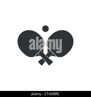 Two rackets icon for playing table tennis or ping-pong vector isolated on white background. Stock Vector