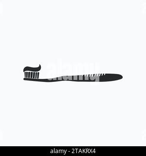 Tooth brush wish toothpaste in flat style isolated on white background ...