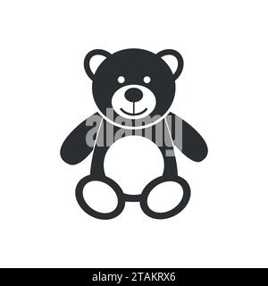 Teddy bear icon character isolated on white background. Soft toy icon vector illustration. Stock Vector