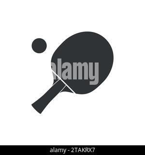 Racket icon for playing table tennis or ping-pong vector isolated on white background. Stock Vector