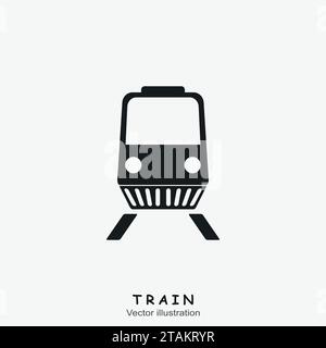 Black Train Icon. Vector illustration Stock Vector