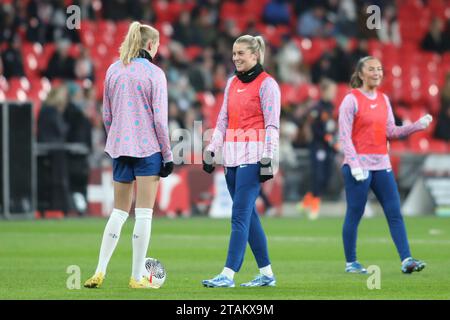 London, UK. 01st Dec, 2023. London, England, December 1st 2023: Alessia Russo (23 England) warming up during the UEFA Women's Nations League match between England and the Netherlands at Wembley Stadium in London, England (Alexander Canillas/SPP) Credit: SPP Sport Press Photo. /Alamy Live News Stock Photo