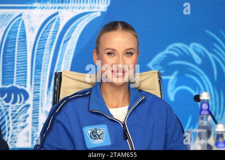 Saint Petersburg, Russia. 01st Dec, 2023. Anastasia Potapova, seen at a press conference of the North Palmyra Trophies - International Team Exhibition Tennis Tournament in KSK Arena, in the St. Petersburg, Russia. (Photo by Maksim Konstantinov/SOPA Images/Sipa USA) Credit: Sipa USA/Alamy Live News Stock Photo