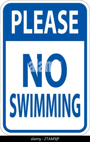 Swimming Prohibited Sign, Please No Swimming Stock Vector
