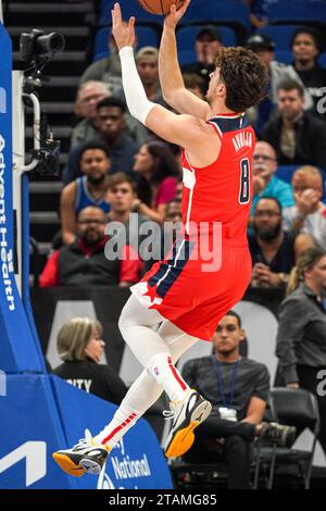 Orlando, Florida, USA, November 29, 2023, Washington Wizards forward Deni Avdija #8 attempt to make a basket in the first half at the Amway Center. (Photo Credit: Marty Jean-Louis/Alamy Live News Stock Photo