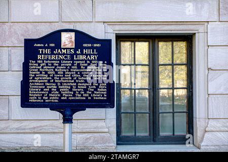 ST. PAUL, MN, USA - NOVEMBER 19, 2023:James J. Hill Reference Library and brick facade at St. Paul Public Library. Stock Photo