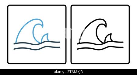 wave icon. icon related to sea. line icon style. simple vector design editable Stock Vector