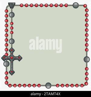 Vector design of frame for photography with Catholic rosary, rosary ...