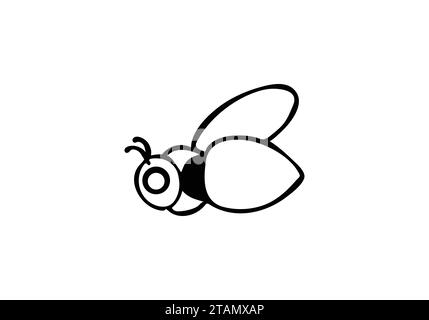 Bumblebee minimal style icon illustration design Stock Vector