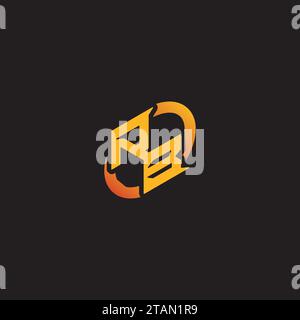 BR combination letter unique initials logo esport for gaming team, youtube, twitch Stock Vector