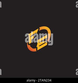 EF combination letter unique initials logo esport for gaming team, youtube, twitch Stock Vector