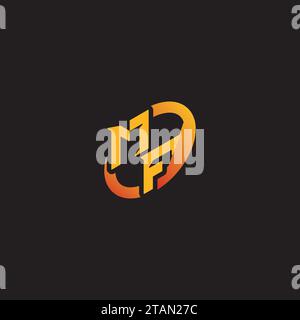 FM combination letter unique initials logo esport for gaming team, youtube, twitch Stock Vector
