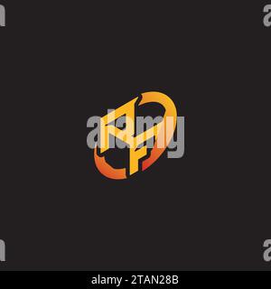 FR combination letter unique initials logo esport for gaming team, youtube, twitch Stock Vector